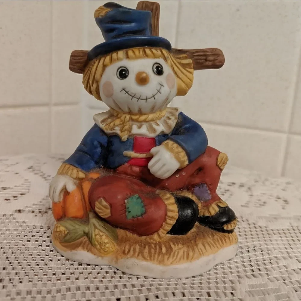 Vintage Home Interiors Scarecrow Figurine Fall Autumn Halloween